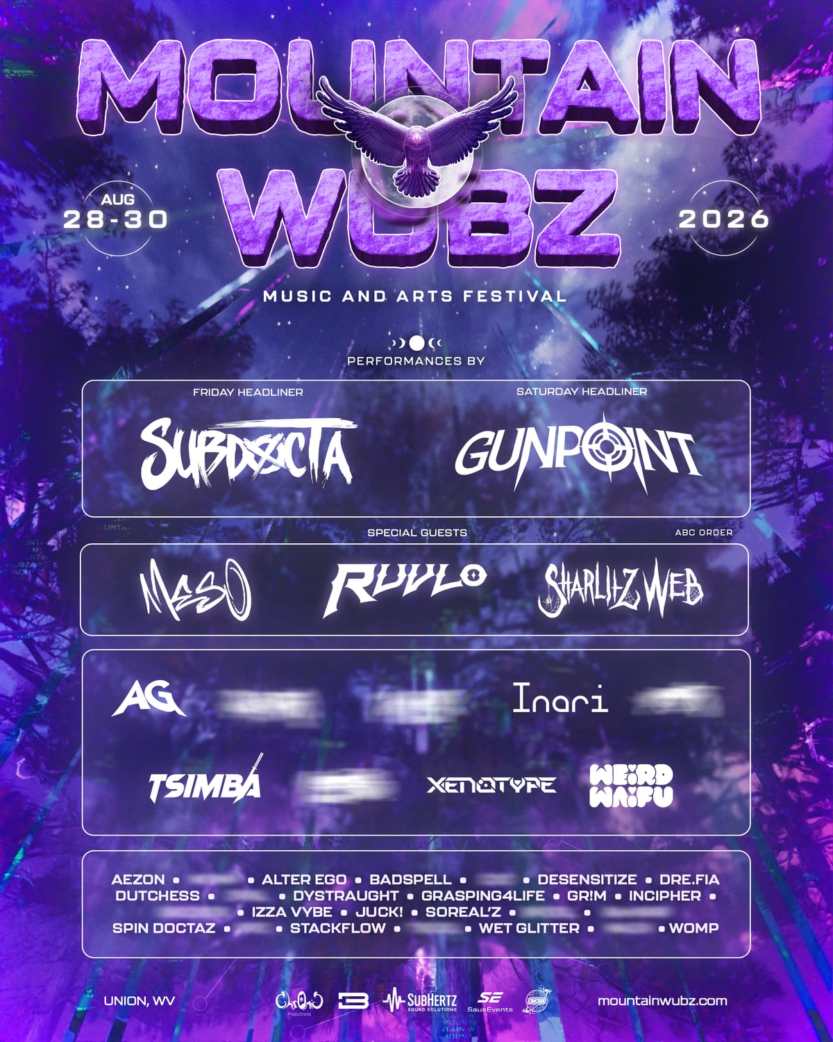 Mountain Wubz 2026 Lineup